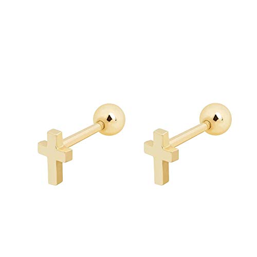 20g Tiny Cross Knorpel Ohrringe für Frauen Männer Hypoallergens Ohrring Tragus Helix Glaube religiöse minimalistische Hochzeit kleine Hengte Schrauben Sie einfachen Modeschmuck zurück von SNHHNSW