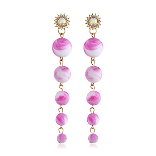 Acrylbällchen Anhänger lange Ohrringe Damen Drop Dangle Ohrring Party Schmuck von SNHHNSW