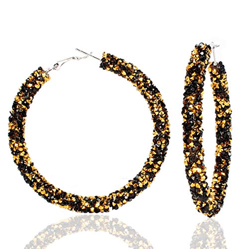 Bohemian Sparkle Harz Strass eingewickelt Big Hoop Dangle Ohrringe Kreis Schmuck für Frauen Mädchen Bohemian Sparkle Harz Strass eingewickelt Big Hoop Dangle Ohrringe Kreis Schmuck für Frauen Mädchen von SNHHNSW