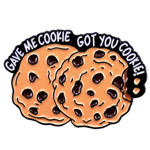 Cartoon Cookie Emaille Pin mit Brief "gab mir Cookie Got You Cookie", Rucksack Abzeichen Cartoon süßer Keks Emaille Pin Brosche Frauen Jungen Kleidung Rucksack von SNHHNSW