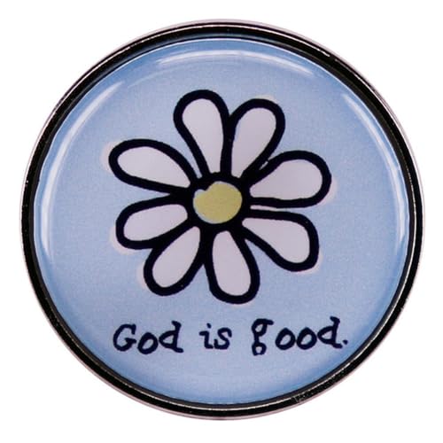 Cartoon Daisy Emaille Pin Gott ist ein guter Broschebrief inspirierender Zitat Pin Sonnenblumen Metall Abzeichen Kleidung Rucksack Hat Accessoire Diy Schmuck Geschenke für Frauen, Blau von SNHHNSW