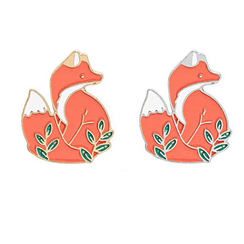 Cartoon Fuchs Tierbroschen Legierung Metall Emaille Brosche lustige Cartoon Tierabzeichen Schmuck Geschenk für Rucksäcke Kleidung Taschen für Kinder Freunde von SNHHNSW