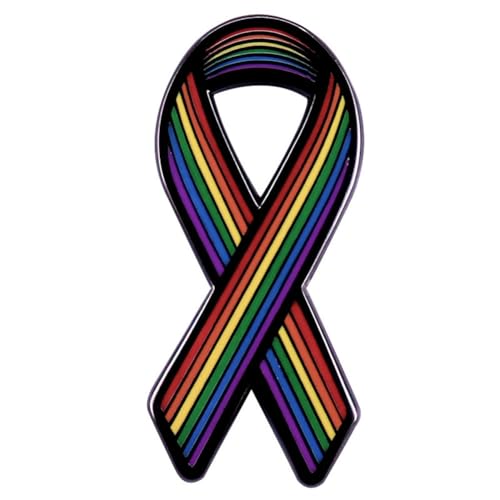 Cartoon Rainbow Ribbon Emaille Pin Lesben Gay Pride Brosche Metall Abzeichen Rucksack Kleidung Accessoires Diy Schmuck Geschenke für Frauen Männer, Weiß von SNHHNSW