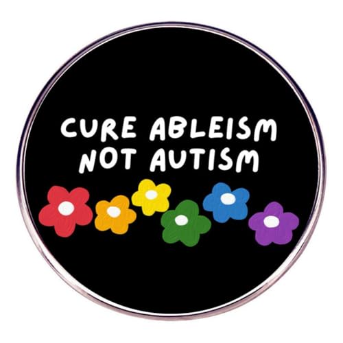 Cartoon Regenbogen Sonnenblumen Emaille Pin Heilung nicht Autismus rund Brosche Autismus Bewusstsein Metallabzeichen Kleidung Rucksack Dekoration Schmuck Geschenke, Schwarz von SNHHNSW