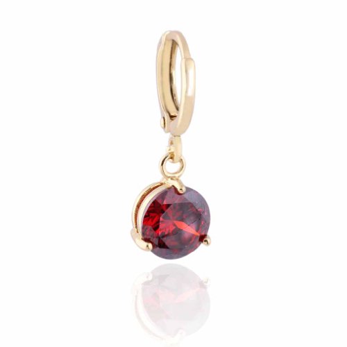 Charmante glatte einfache Style Inlay Round Cubic Zirkonia Dangle Drop Ohrringe von SNHHNSW