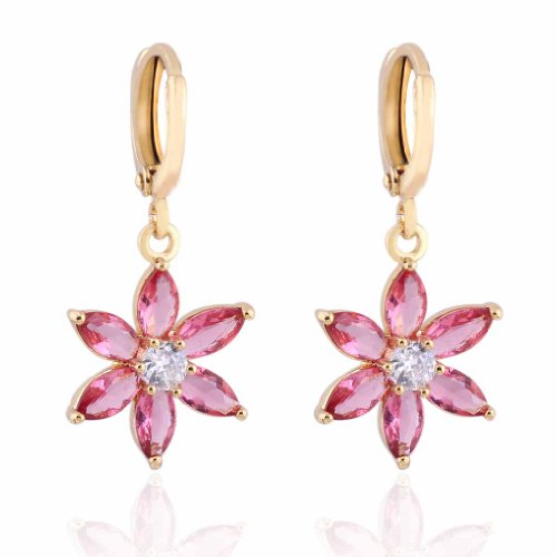 Charmantes Blumendesign gefüllt inlay kubisch Zirkonia Dangel -Ohrringe für Frauen Charmantes Blumendesign gefüllt inlay kubisch Zirkonia Dangel -Ohrringe für Frauen von SNHHNSW