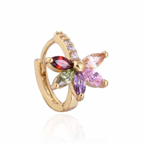 Charmantes glattes Follower -Design Inlay runde ovale Kubikzirkonia kleine Reifenohrringe für Frauen von SNHHNSW