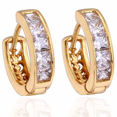 Charmantes glattes hohles Design Inlay Rechteck Kubikzirkonia kleine Reifenohrringe von SNHHNSW