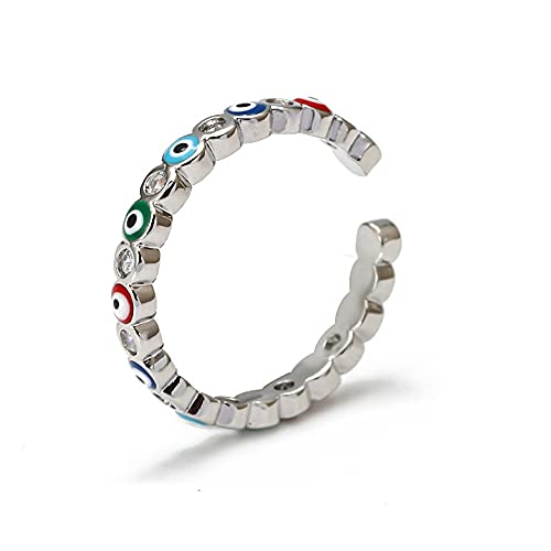 Dainty Cubic Zirconia Colorful Turkish Evil Eye Band Rings for Women Girls Minimalist Stacking Finger Open Fashion Protection Wedding Promise Girlfriend Friendship Birthday Gifts Dainty Cubic Zirconia Colorful Turkish Evil Eye Band Rings for Women Girls Minimalist Stacking Finger Open Fashion Protection Wedding Promise Girlfriend Friendship Birthday Gifts von SNHHNSW