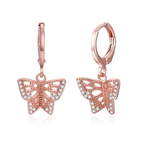 Dangle Drop Ohrringe Schmetterling Strasshebeback Frauen Geburtstag präsentiert Mode -verziertes Statement Schmuck Schmuck von SNHHNSW