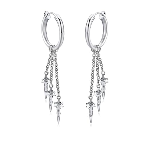 Dolch Hoop Manschettenohrringe Edelstahl hypoallergenen Knorpelohrringe Charme Kette Tassel Huggie Schwert kleine Reifen Dangeln Sie nicht piercing Clip auf Ohrmanschetten Ohrring für Frauen Männer Dolch Hoop Manschettenohrringe Edelstahl hypoallergenen Knorpelohrringe Charme Kette Tassel Huggie Schwert kleine Reifen Dangeln Sie nicht piercing Clip auf Ohrmanschetten Ohrring für Frauen Männer von SNHHNSW