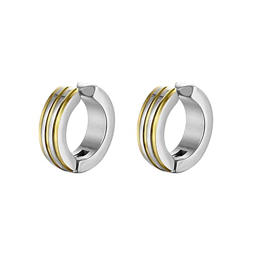 Edelstahlohrringe Reifen, Clip an Ohrringen Valentiner polierter runde Form Gothic Schmuck für Männer Ohrringe von SNHHNSW