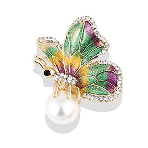 Fashion Insektenfarbe Strassstrissstein Schmetterlingskragen Brosche Pin Frauen Corsage Brustwinkelparty Schmuck Geschenk von SNHHNSW