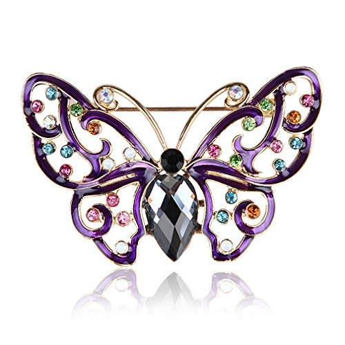 Fashion Insektenfarbe Strassstrissstein Schmetterlingskragen Brosche Pin Frauen Corsage Brustwinkelparty Schmuck Geschenk von SNHHNSW