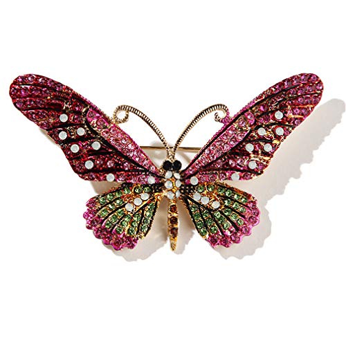 Fashion Insektenfarbe Strassstrissstein Schmetterlingskragen Brosche Pin Frauen Corsage Brustwinkelparty Schmuck Geschenk von SNHHNSW