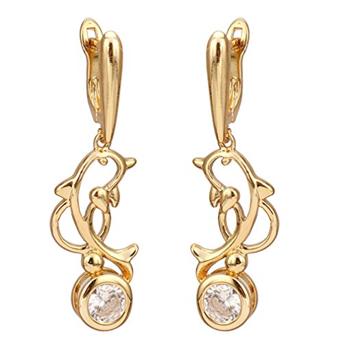 Frauen Einfacher Schmuck Delphin -Strass -Ohrring mit Dangle Edelsteinclip an Ohrringen von SNHHNSW