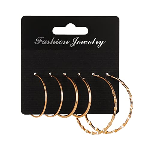 Frauen Ohrring Mutter Valentinstag Geschenke 3 Paare Hoop Ohrringe für kleine große Reifen Packs Set Mode Schmuck Geburtstagsfeier Geschenk von SNHHNSW