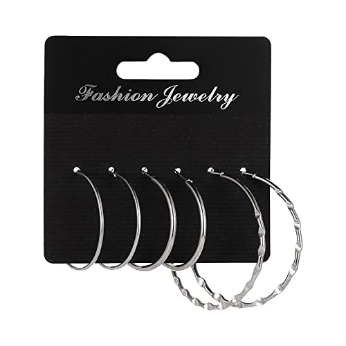 Frauen Ohrring Mutter Valentinstag Geschenke 3 Paare Hoop Ohrringe für kleine große Reifen Packs Set Mode Schmuck Geburtstagsfeier Geschenk von SNHHNSW