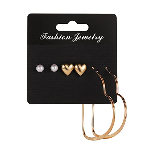 Frauen Ohrring Mutter Valentinstag Geschenke 3 Paare Hoop Ohrringe für kleine große Reifen Packs Set Mode Schmuck Geburtstagsfeier Geschenk von SNHHNSW