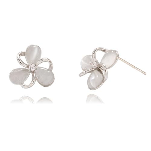 Kleine Kleeblattohrohrringe für Frauen Katze Eye Shamrock Blumenschstene Lucky Opal Blütenblätter Blumenknorpel Tragus Ohrring Chic Schmuck für Mutter Schwester von SNHHNSW