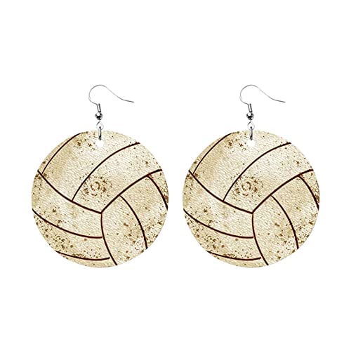 Owl Ohrringe Frauen Sportfans Baseball Leder künstlicher Anhänger Fußball Basketball Sparkling Softball Mom Clip Hoop von SNHHNSW