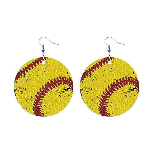 Owl Ohrringe Frauen Sportfans Baseball Leder künstlicher Anhänger Fußball Basketball Sparkling Softball Mom Clip Hoop von SNHHNSW