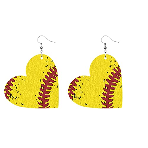 Owl Ohrringe Frauen Sportfans Baseball Leder künstlicher Anhänger Fußball Basketball Sparkling Softball Mom Clip Hoop von SNHHNSW