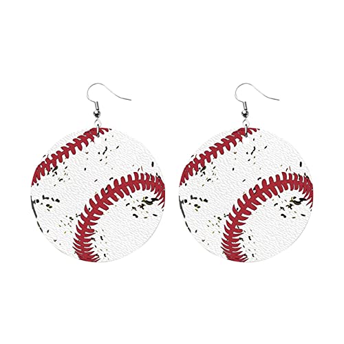 Owl Ohrringe Frauen Sportfans Baseball Leder künstlicher Anhänger Fußball Basketball Sparkling Softball Mom Clip Hoop von SNHHNSW