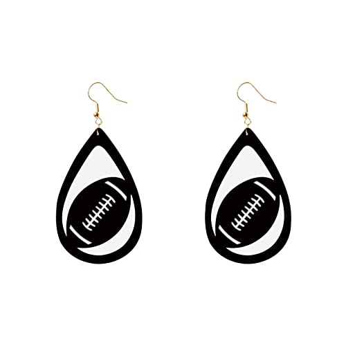 Owl Ohrringe Frauen Sportfans Baseball Leder künstlicher Anhänger Fußball Basketball Sparkling Softball Mom Clip Hoop von SNHHNSW