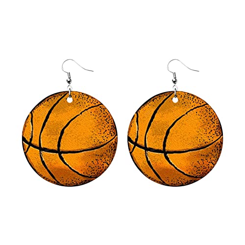 Owl Ohrringe Frauen Sportfans Baseball Leder künstlicher Anhänger Fußball Basketball Sparkling Softball Mom Clip Hoop von SNHHNSW