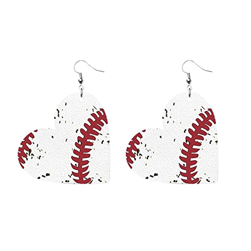 Owl Ohrringe Frauen Sportfans Baseball Leder künstlicher Anhänger Fußball Basketball Sparkling Softball Mom Clip Hoop von SNHHNSW