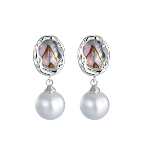 Pearl Dangle Ohrringe für Frauen, Knorpelohrring Elegant runde Form Leichtes Ohrstecher -Piercing -Schmuck von SNHHNSW
