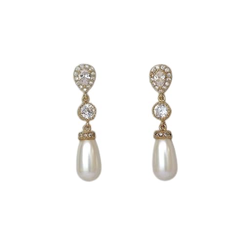 Perle Braut Handhänge Zirkon Drop Hochzeit Frauen Ohrringe Perle Braut Handhänge Zirkon Drop Hochzeit Frauen Ohrringe von SNHHNSW