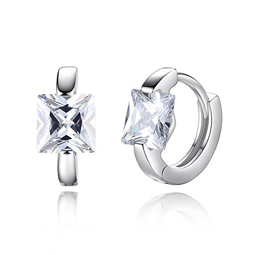 Quadratische Form Kubikzirkonia Hoop Ohrringe Geburtstagsfeier Schmuck Geschenk von SNHHNSW