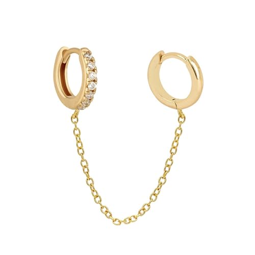 Quastenkette Hoop Ohrringe Doppelung piercing ohrring zierlich kleiner huggie ähe minimalistischer Manschettenfäden Dangle Drop Crystal Kletterer Crawler Wrap Ohrringe für Frauen Schmuck Geschenk von SNHHNSW