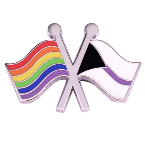Regenbogenflagge Emaille Pin Lesbian Gay Pride Brosche Revers Pins Rucksack Hüte Mantel Accessoires Schmuck Geschenke für Frauen Männer, Weiß von SNHHNSW