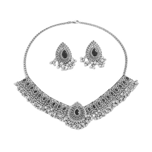 Retro indische traditionelle Schmuck Set für Frauen Braut Hochzeit Party Antique Oxidierte ethnische Abschlussball -Abschluss -Erklärung Halskette Ohrring Quaste Bollywood Halsholz Punk Crystal Retro indische traditionelle Schmuck Set für Frauen Braut Hochzeit Party Antique Oxidierte ethnische Abschlussball -Abschluss -Erklärung Halskette Ohrring Quaste Bollywood Halsholz Punk Crystal von SNHHNSW