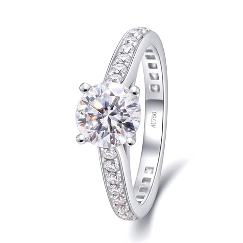 SNHHNSW / Weiße Frauenringe, Solitaire-Ring mit 0,5 4-abgebildeten Moissanit-Versprechenringen für ihre Ehering-Bands für Frauen SNHHNSW / Weiße Frauenringe, Solitaire-Ring mit 0,5 4-abgebildeten Moissanit-Versprechenringen für ihre Ehering-Bands für Frauen von SNHHNSW