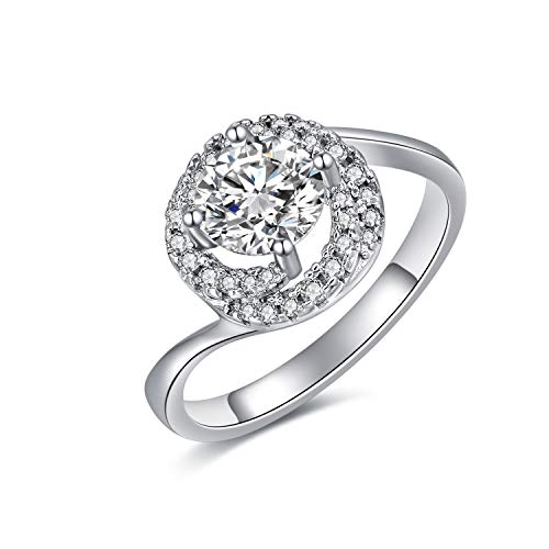 SNHHNSW 1-3/8ct.tw. Runder Schnitt Moissanit Ring Personalisierter Name Verlobungsring 10k 14k Ringgeschenk für Frauen Frau Freundin von SNHHNSW