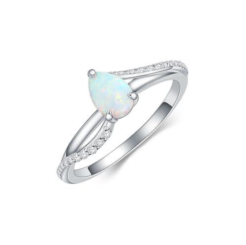 SNHHNSW 1 Opalring für Frauen Birnenform Opal Verlobungsring mit Moissanit Versprechen Ringgeschenke für sie SNHHNSW 1 Opalring für Frauen Birnenform Opal Verlobungsring mit Moissanit Versprechen Ringgeschenke für sie von SNHHNSW
