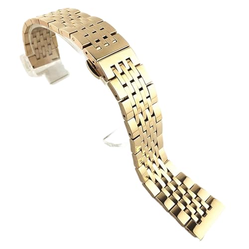 SNHHNSW 17 18 19 21 20mm 22mm Edelstahl Uhrengurt Männer Frauen Festes Metall Schnellfreisetze Schmetterling Schnalle Handgelenkband Armband Gürtel von SNHHNSW