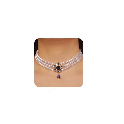 SNHHNSW 2 Tier Perlen Halskette Kristall Anhänger Charm Dangle Kette Kragen Boho Perlenkette für Frauen SNHHNSW 2 Tier Perlen Halskette Kristall Anhänger Charm Dangle Kette Kragen Boho Perlenkette für Frauen von SNHHNSW