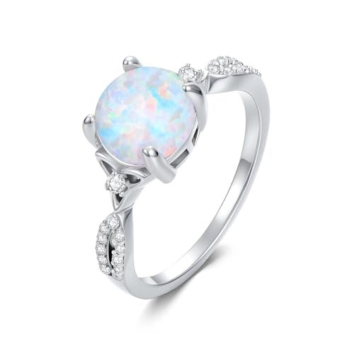 SNHHNSW 2CT Runde geschnittene Opal -Verlobungsringe Celtic Knot Echter Opal Ehering mit 5A -Kubikzirkonia für Frauen SNHHNSW 2CT Runde geschnittene Opal -Verlobungsringe Celtic Knot Echter Opal Ehering mit 5A -Kubikzirkonia für Frauen von SNHHNSW