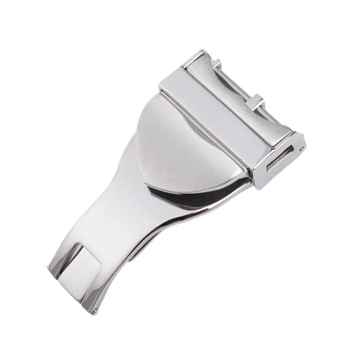 SNHHNSW 316L Edelstahl 18mm Einsatzschaltschluckschluck für Tudorgurt Leder -Gummiband Ersatz Silber -Falte -Schnalle (schwarz) von SNHHNSW