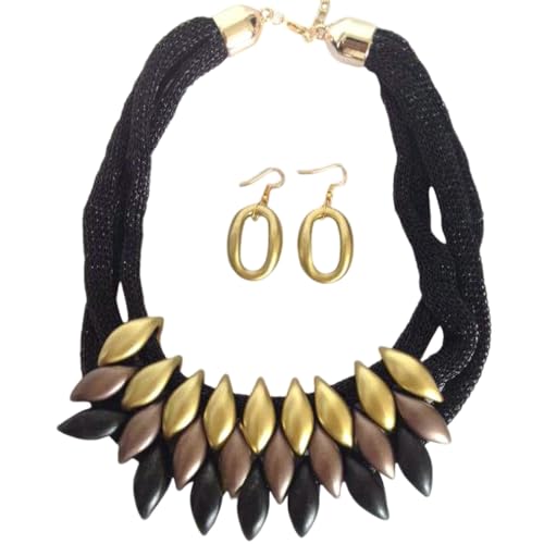 SNHHNSW 3pcs Ohrringe + Halskette Boho -Schmuckset übertriebener Schmuck Match täglich Outfits Partyzubehör von SNHHNSW