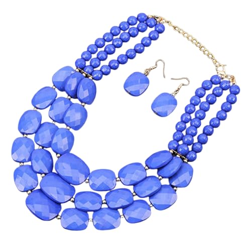 SNHHNSW 3pcs handgefertigte Ohrringe + Halskette Boho -Juwelier -Set Trendy Multi -Layer -Schmuckanpassung tägliche Outfits von SNHHNSW