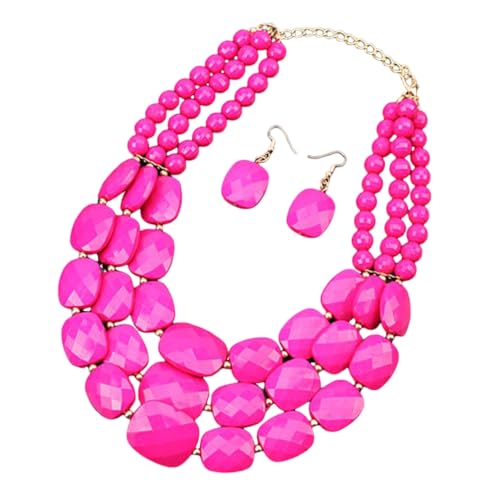 SNHHNSW 3pcs handgefertigte Ohrringe + Halskette Boho -Juwelier -Set Trendy Multi -Layer -Schmuckanpassung tägliche Outfits von SNHHNSW