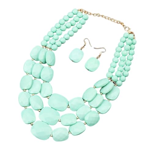 SNHHNSW 3pcs handgefertigte Ohrringe + Halskette Boho -Juwelier -Set Trendy Multi -Layer -Schmuckanpassung tägliche Outfits von SNHHNSW