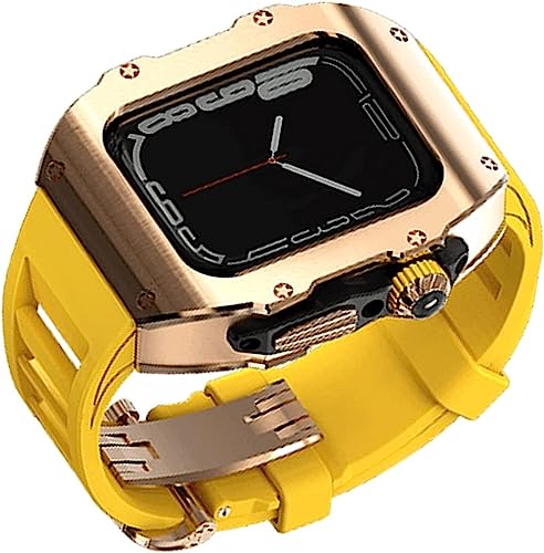 SNHHNSW 49mm Mod Kit Stainless Steel Watch Case & Rubber Band，For Ultra 49MM，Titanium Frame Soft Sport Watch Strap And Metal Buckle Rm Style Watch Accessories for Men Women von SNHHNSW