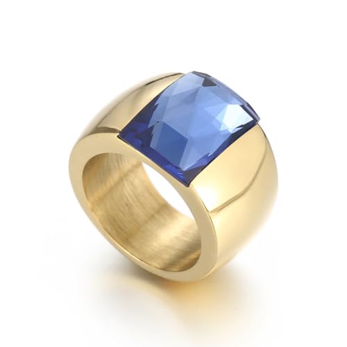 SNHHNSW Atemberaubend großer Statement Glaskristall Strsestone Band Cocktail Ring Kubikzirkonia Edelstahl Dicke klobig für Frauen Männer Freund Abschluss Geschenkabend Party SNHHNSW Atemberaubend großer Statement Glaskristall Strsestone Band Cocktail Ring Kubikzirkonia Edelstahl Dicke klobig für Frauen Männer Freund Abschluss Geschenkabend Party von SNHHNSW